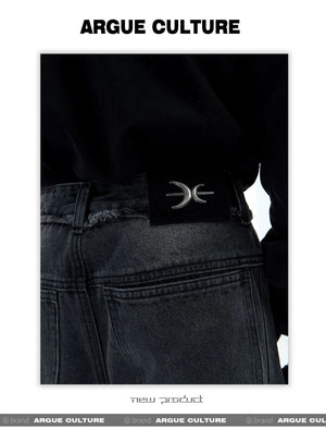 desc::distressed-water-ripple-frayed-edge-straight-jeans-for-men-detail-img-9