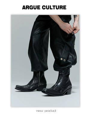 desc::embossed-spine-distressed-leather-chelsea-boots-detail-img-15
