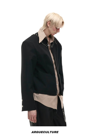 desc::fake-two-piece-striped-patchwork-shirt-studded-urban-jacket-detail-img-13