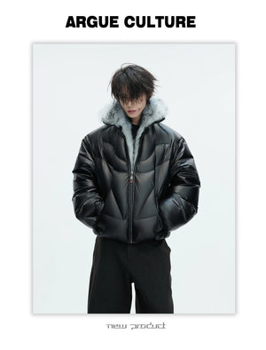 desc::faux-fur-collar-down-jacket-asymmetric-streetwear-puffer-detail-img-1