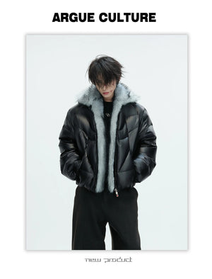 desc::faux-fur-collar-down-jacket-asymmetric-streetwear-puffer-detail-img-2