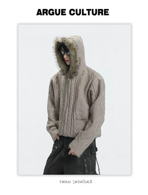 desc::faux-fur-collar-wool-knit-cardigan-streetwear-sweater-detail-img-2