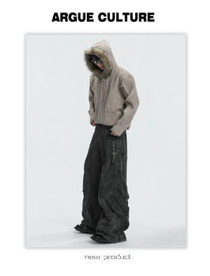 desc::faux-fur-collar-wool-knit-cardigan-streetwear-sweater-detail-img-3