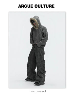 desc::faux-fur-collar-wool-knit-cardigan-streetwear-sweater-detail-img-7