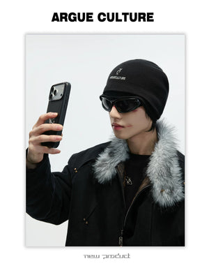 desc::faux-triple-layer-distressed-fleece-beanie-winter-hat-detail-img-1