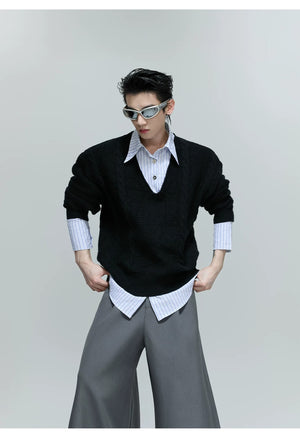 desc::faux-two-piece-cable-knit-polo-sweater-oversized-streetwear-detail-img-7