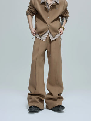 faux-two-piece-striped-cardigan-streetwear-set-gray-top