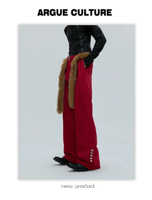 desc::fur-trimmed-flare-slim-wool-trousers-for-men-detail-img-2