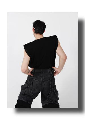 desc::futuristic-3d-metal-loose-sleeveless-tank-detail-img-7