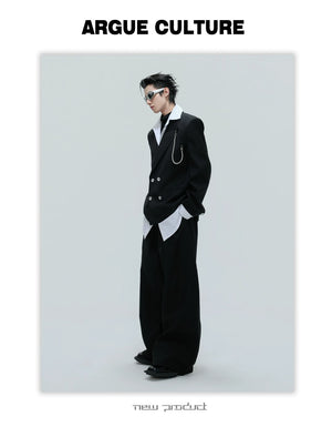 desc::glitter-stripe-cinched-two-piece-blazer-suit-set-detail-img-3
