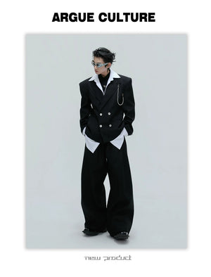 desc::glitter-stripe-cinched-two-piece-blazer-suit-set-detail-img-4