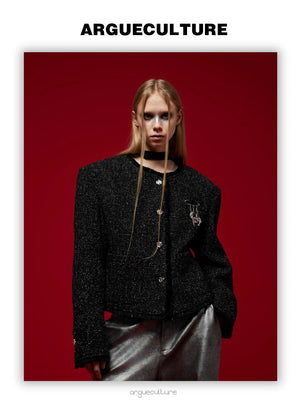 desc::glossy-textured-tweed-cropped-jacket-for-men-detail-img-15