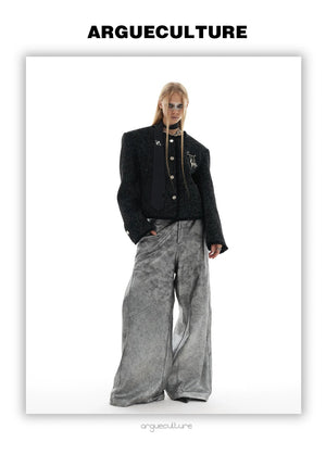 desc::glossy-textured-tweed-cropped-jacket-for-men-detail-img-5