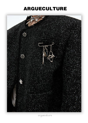 desc::glossy-textured-tweed-cropped-jacket-for-men-detail-img-9