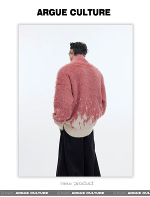 desc::gradient-faux-mink-knit-sweater-loose-streetwear-cardigan-detail-img-4