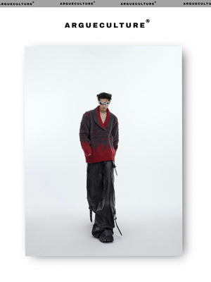 desc::gradient-faux-mink-v-neck-loose-streetwear-sweater-detail-img-3