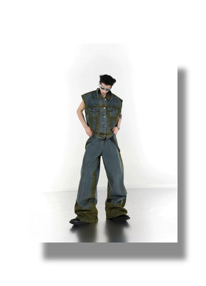 desc::gradient-spray-paint-sleeveless-denim-set-for-men-detail-img-7