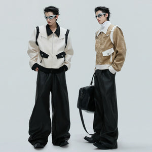 Detail shot of the industrial metal zipper and oversized cargo pockets.