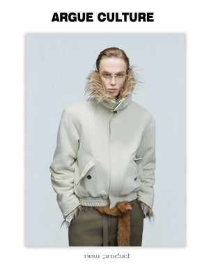 desc::heavy-washed-boxy-fur-collar-padded-jacket-unisex-detail-img-5