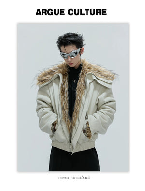 desc::heavy-washed-boxy-fur-collar-padded-jacket-unisex-detail-img-9