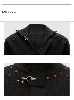 desc::heavyweight-cropped-zip-up-cardigan-retro-stand-collar-knit-detail-img-19