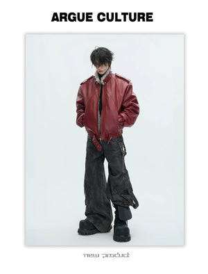 desc::heavyweight-faux-fur-hooded-leather-jacket-goth-streetwear-detail-img-16