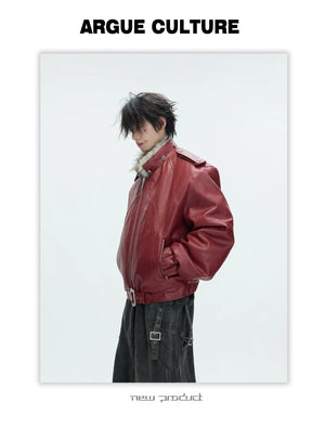 desc::heavyweight-faux-fur-hooded-leather-jacket-goth-streetwear-detail-img-19