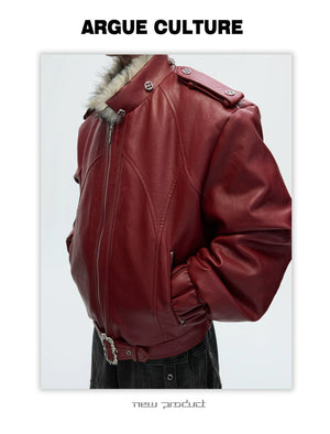 desc::heavyweight-faux-fur-hooded-leather-jacket-goth-streetwear-detail-img-21
