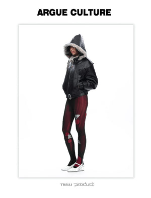desc::heavyweight-faux-fur-hooded-leather-jacket-goth-streetwear-detail-img-7