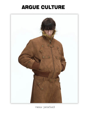 desc::heavyweight-vintage-suede-jacket-with-faux-fur-collar-detail-img-4