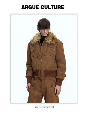 desc::heavyweight-vintage-suede-jacket-with-faux-fur-collar-detail-img-5