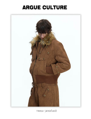 desc::heavyweight-vintage-suede-jacket-with-faux-fur-collar-detail-img-6