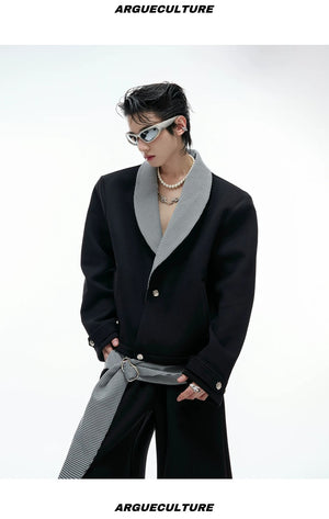 desc::houndstooth-v-neck-streetwear-jacket-drape-pants-set-detail-img-11
