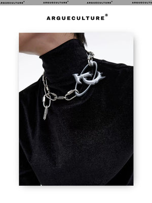 desc::industrial-lock-pendant-distressed-punk-chain-necklace-detail-img-1