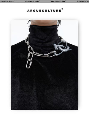 desc::industrial-lock-pendant-distressed-punk-chain-necklace-detail-img-5