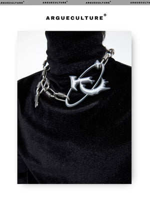 desc::industrial-lock-pendant-distressed-punk-chain-necklace-detail-img-6