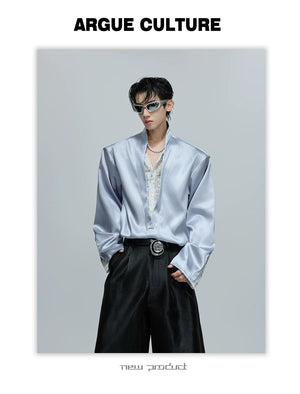 desc::lace-patchwork-cropped-satin-v-neck-blouse-for-streetwear-detail-img-12