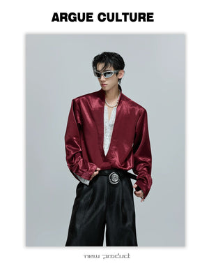 desc::lace-patchwork-cropped-satin-v-neck-blouse-for-streetwear-detail-img-5