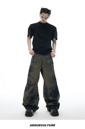 desc::laser-engraved-baggy-jeans-vintage-wash-loose-denim-detail-img-13