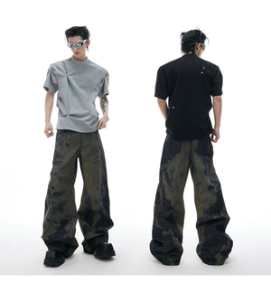 desc::laser-engraved-baggy-jeans-vintage-wash-loose-denim-detail-img-4