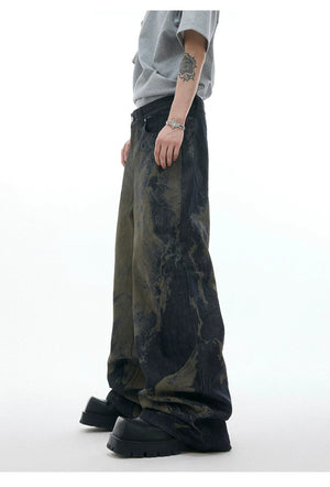 desc::laser-engraved-baggy-jeans-vintage-wash-loose-denim-detail-img-6