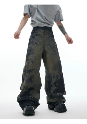 desc::laser-engraved-baggy-jeans-vintage-wash-loose-denim-detail-img-7