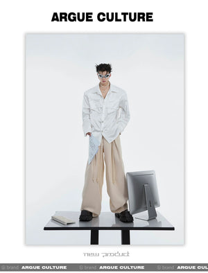 desc::liquid-texture-padded-shoulder-shirt-mens-streetwear-cardigan-detail-img-1