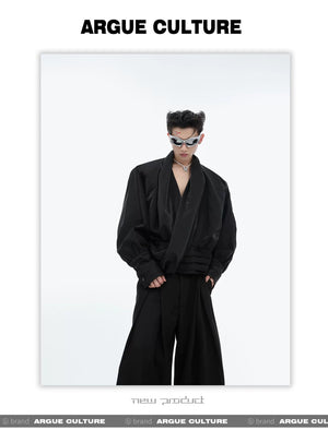 desc::liquid-texture-v-neck-padded-shoulder-oversized-shirt-detail-img-10