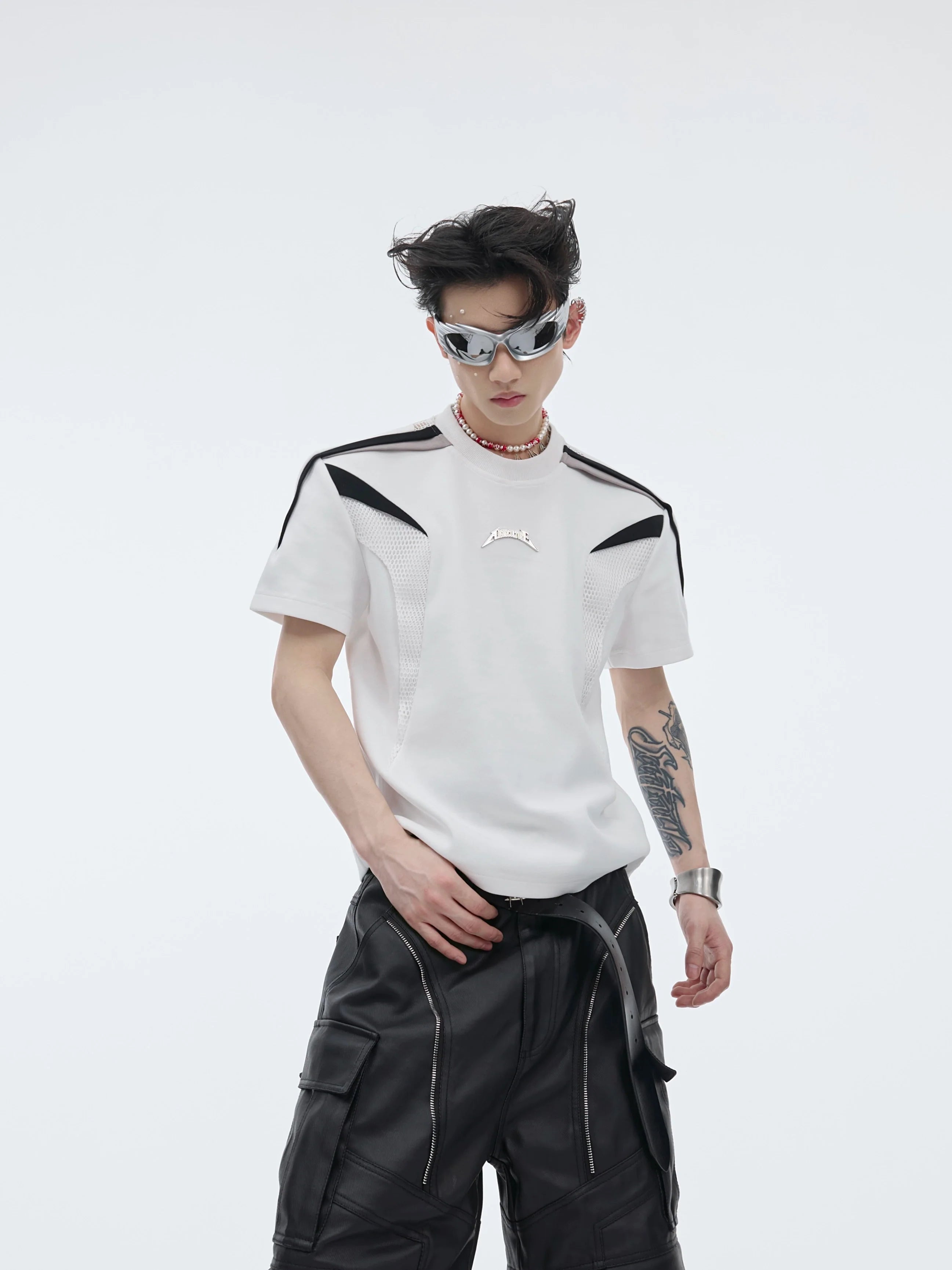 Edgy unisex deconstructed sleeveless t-shirt for summer streetwear with unique raw-edge detailing