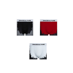 High-waist flame print boxer briefs with moisture-wicking silk fabric for streetwear style and comfort
