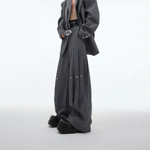 Close-up detail of deconstructed blazer showing premium hybrid fabric blend of organic synthetic fibers