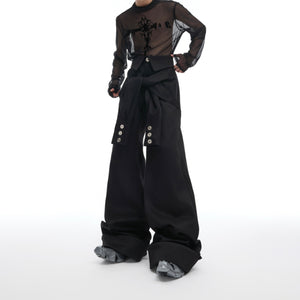 Side view of the workwear-inspired pants showcasing the functional pocket placement