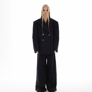 Slim fit pants featuring loose texture design, perfect for urban streetwear and modern fashion looks