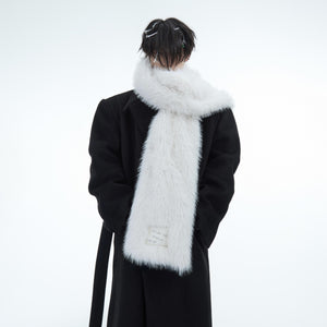 High-quality solid color scarf made from eco-friendly faux mink fur material